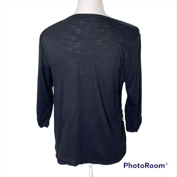 Style & Co. Jeans Studded Embellished Floral Print Top Y2K Size Petite Large - Picture 2 of 9